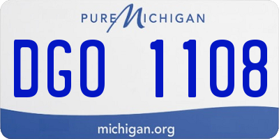 MI license plate DGO1108