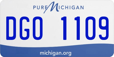 MI license plate DGO1109