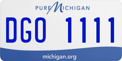 MI license plate DGO1111