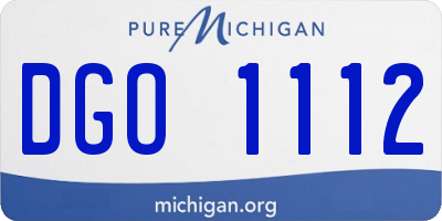 MI license plate DGO1112