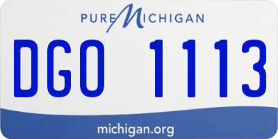 MI license plate DGO1113