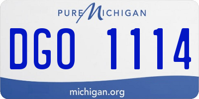 MI license plate DGO1114