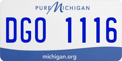 MI license plate DGO1116