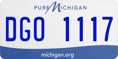 MI license plate DGO1117