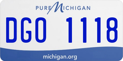 MI license plate DGO1118