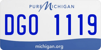 MI license plate DGO1119
