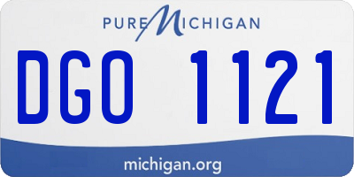 MI license plate DGO1121