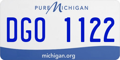 MI license plate DGO1122