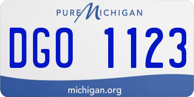 MI license plate DGO1123