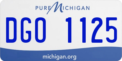 MI license plate DGO1125
