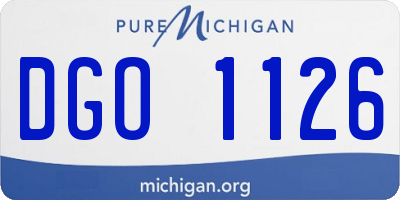 MI license plate DGO1126