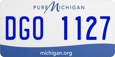 MI license plate DGO1127