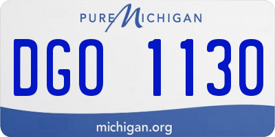 MI license plate DGO1130