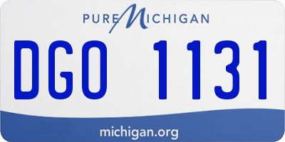MI license plate DGO1131