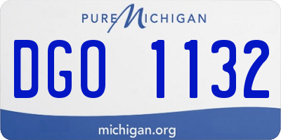 MI license plate DGO1132