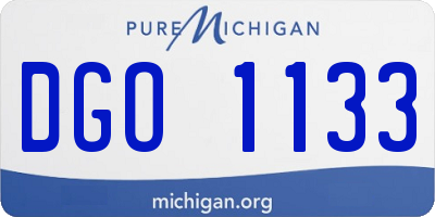 MI license plate DGO1133