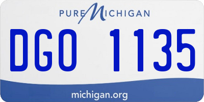 MI license plate DGO1135