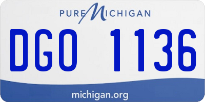 MI license plate DGO1136
