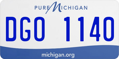 MI license plate DGO1140