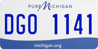 MI license plate DGO1141