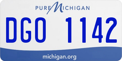 MI license plate DGO1142