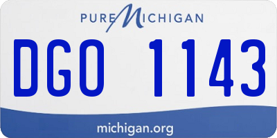MI license plate DGO1143