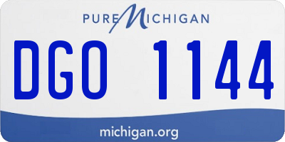 MI license plate DGO1144