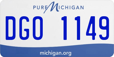 MI license plate DGO1149