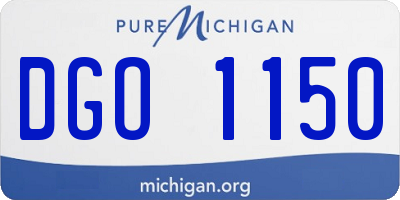 MI license plate DGO1150