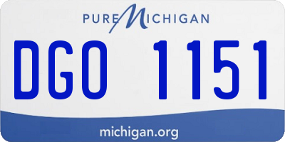 MI license plate DGO1151