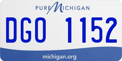 MI license plate DGO1152