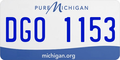 MI license plate DGO1153