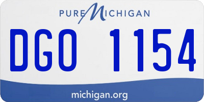 MI license plate DGO1154