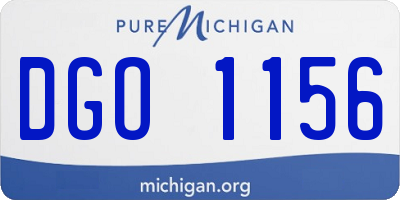 MI license plate DGO1156