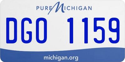 MI license plate DGO1159