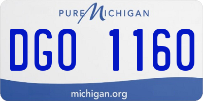 MI license plate DGO1160