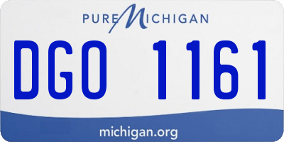 MI license plate DGO1161