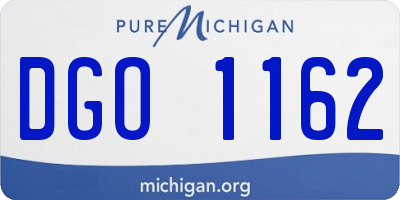 MI license plate DGO1162