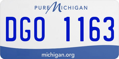 MI license plate DGO1163