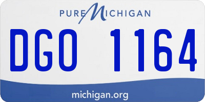 MI license plate DGO1164