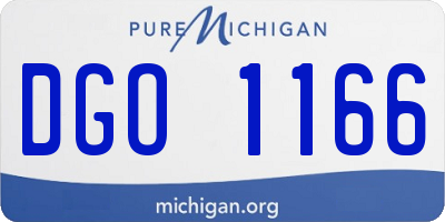 MI license plate DGO1166