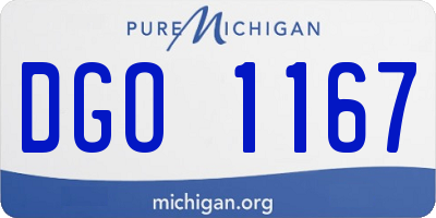 MI license plate DGO1167