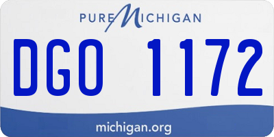 MI license plate DGO1172