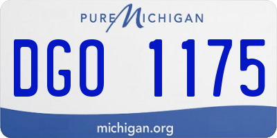 MI license plate DGO1175