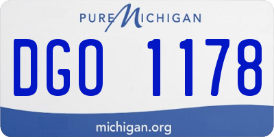 MI license plate DGO1178