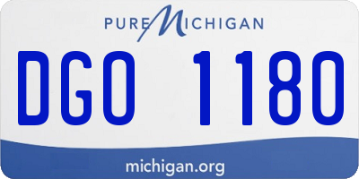 MI license plate DGO1180