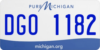 MI license plate DGO1182