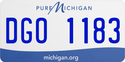 MI license plate DGO1183