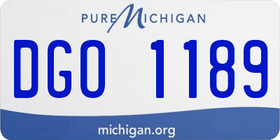 MI license plate DGO1189