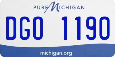 MI license plate DGO1190